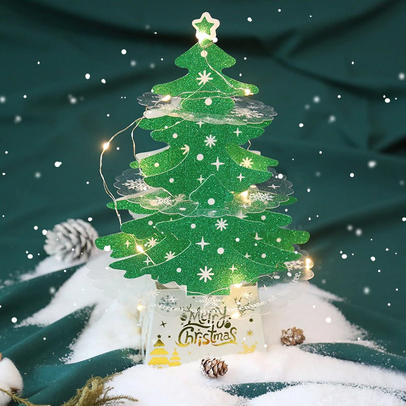 3D Tannenbaum-Tischdeko LED-Weihnachtsbaum Tischdekoration Grün
