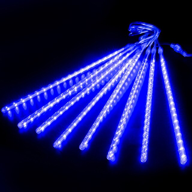 LED-Lichterkette Weihnachtslichter Girlande Regentropfen Meteor Blau