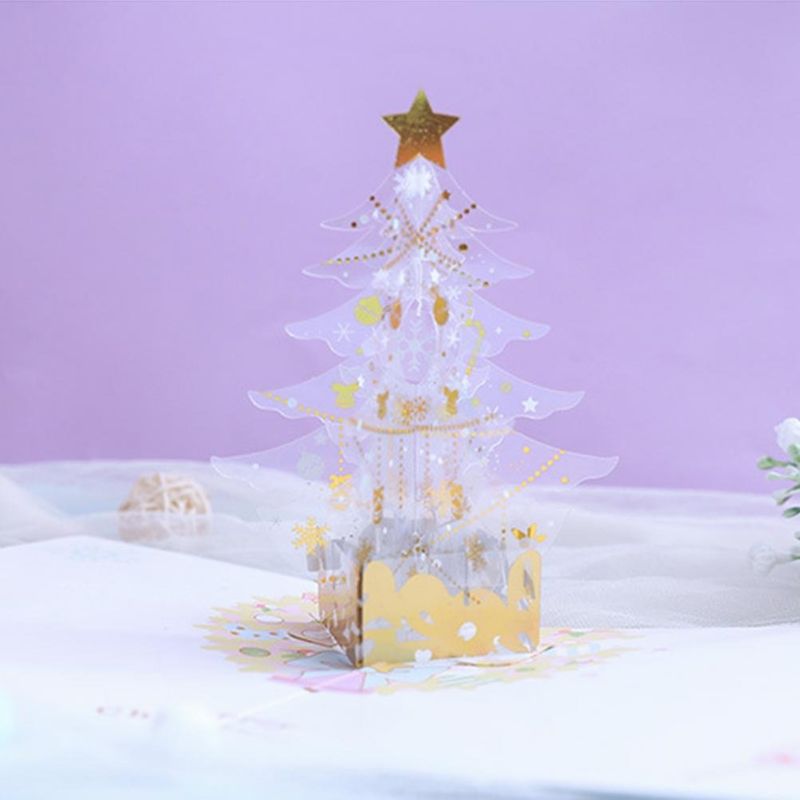 3D Weihnachtskarte Festtagskarte Grusskarte Tannenbaum Transparent