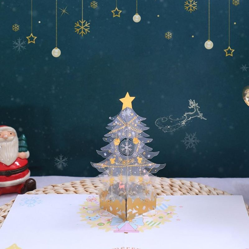 3D Weihnachtskarte Festtagskarte Grusskarte Tannenbaum Transparent