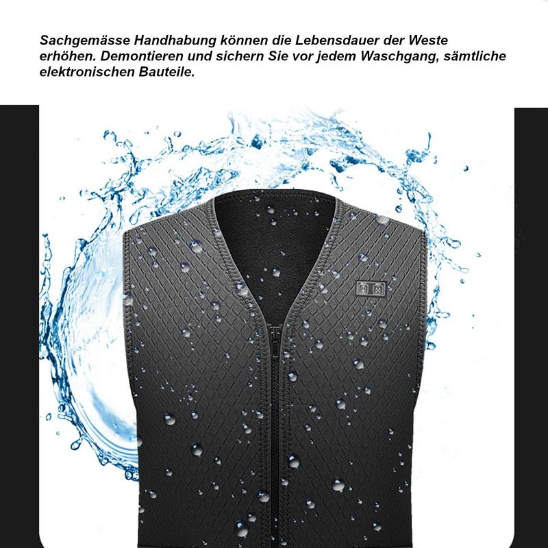 Thermoweste elektrisch beheizbare Weste Heizweste Unisex 7 Zonen XL