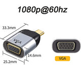 USB-C zu VGA Adapter Kabelmonitor Übermittler 1080p 60Hz m/w