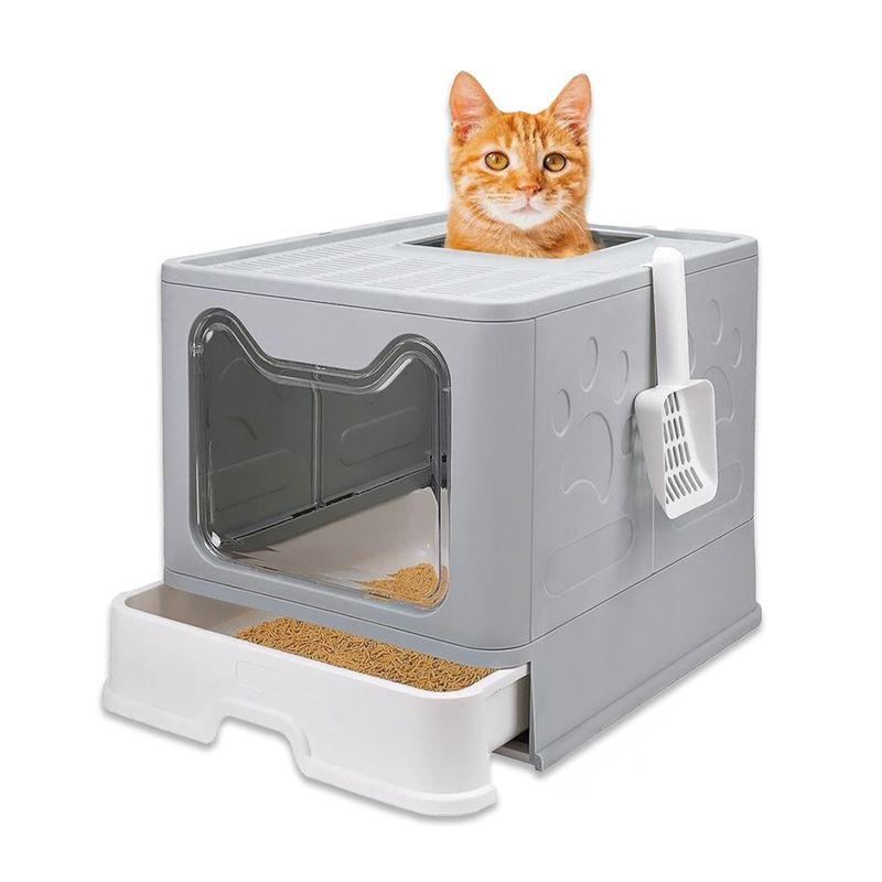 Katzen-WC Katzentoilette XXL-Katzenklo mit Deckel Streukiste – Hermex.ch