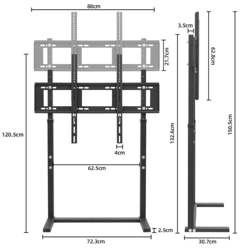 Universal TV-Ständer LCD Fernseher Bildschirm Standfuss Display Weiss