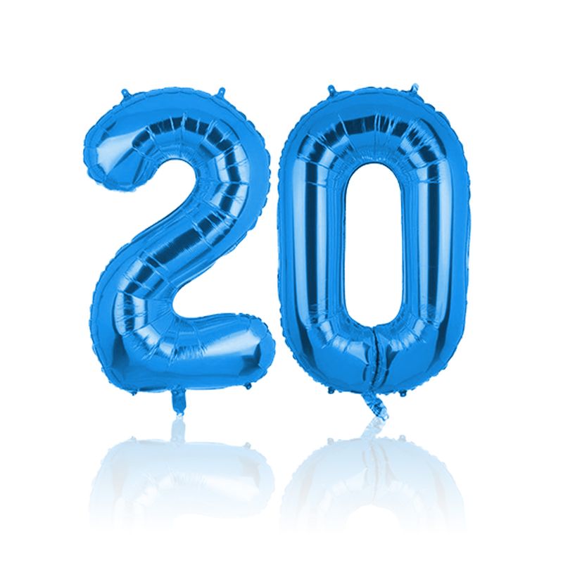 Zahlenballon Zahl 20 Folienballon Geburtstagsparty Ballon Blau 81cm