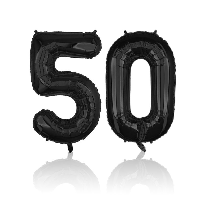 Zahlenballon Zahl 50 Folienballon Heliumballon Luftballon Schwarz 81cm