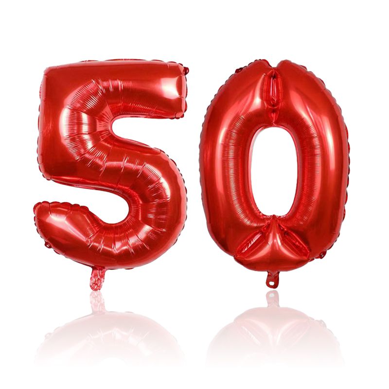 Folienballon Zahl 50 Zahlenballon Geburtstagsparty Ballon Rot 81cm