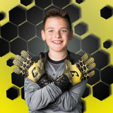 Fussballhandschuhe Kralle Junior Pro 3.0 Gr. 3 Gelb Torwart Keeper Goalie Handschuhe