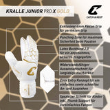 Fussballhandschuhe Kralle Junior Pro 3.0 Gr. 4 Golden Torwart Keeper Goalie Handschuhe