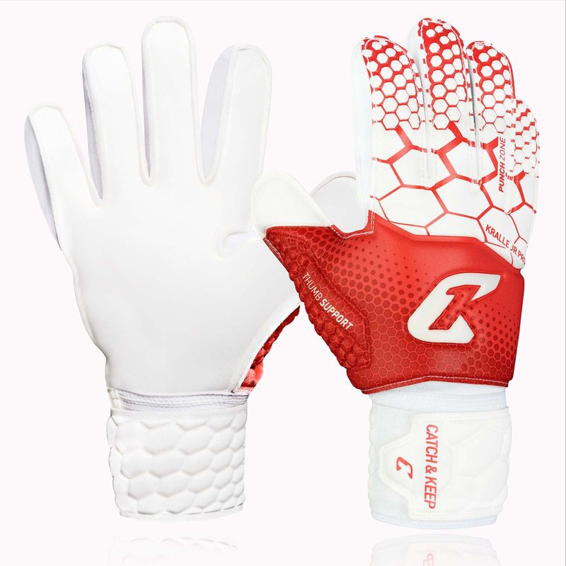 Fussballhandschuhe Kralle Junior Pro 3.0 Gr. 5 Rot Torwart Keeper Goalie Handschuhe