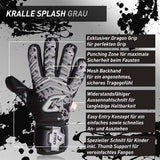 Fussballhandschuhe Kralle Splash Gr. 3 Grau Torwart Keeper Goalie Handschuhe