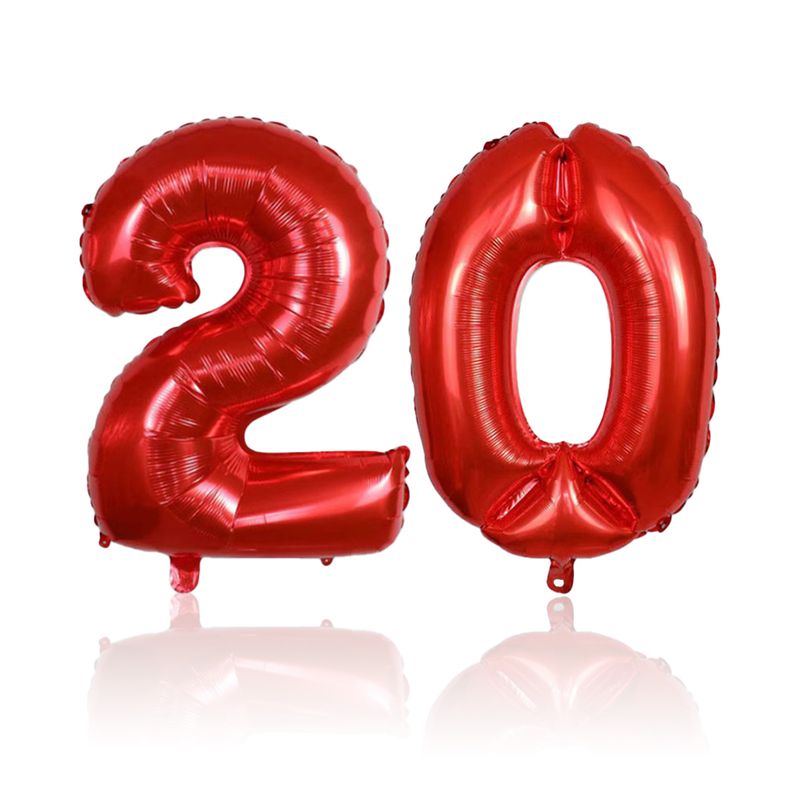Zahlenballon Zahl 20 Rot Folienballon Geburtstagsparty Ballon 40cm