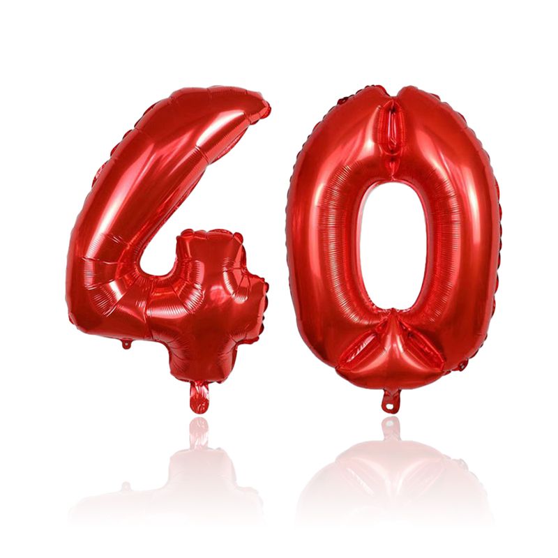 Zahlenballon Zahl 40 Rot Folienballon Geburtstagsparty Ballon 40cm