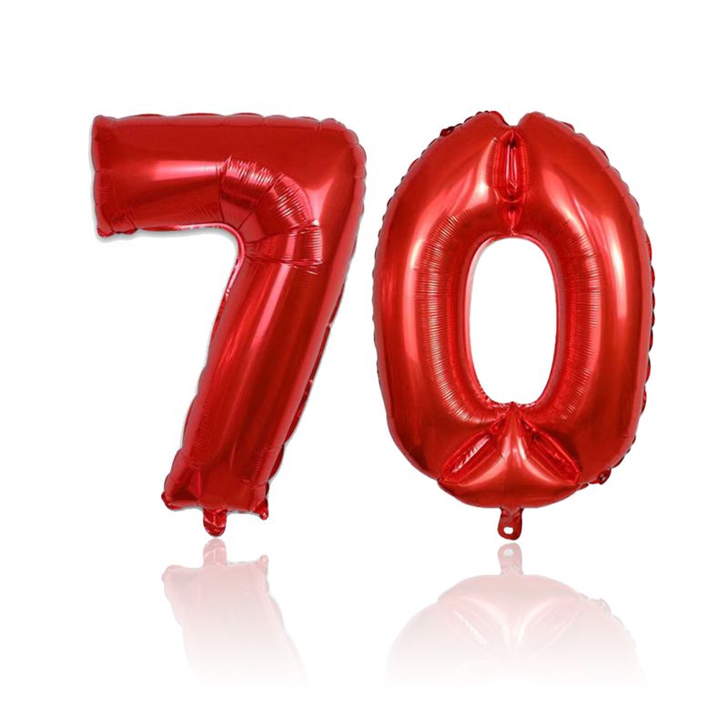 Folienballon Zahl 70 Zahlenballon Geburtstagsparty Ballon Rot 40cm