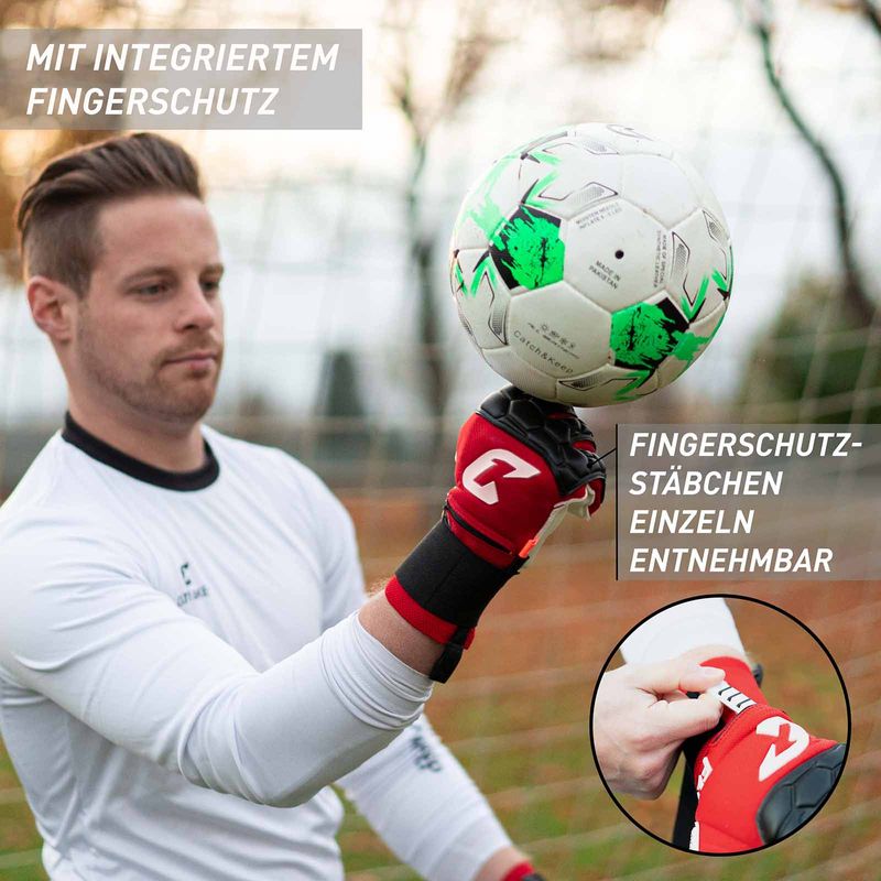 Fussballhandschuhe Fly Protect Gr. 7 Rot Torwart Keeper Goalie Handschuhe