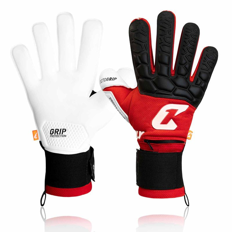 Fussballhandschuhe Fly Protect Gr. 8 Rot Torwart Keeper Goalie Handschuhe