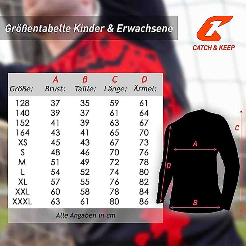 Trikot Protection Torwarttrikot Gr. 128 Rot-Schwarz Fussball Torwart Shirt Oberteil