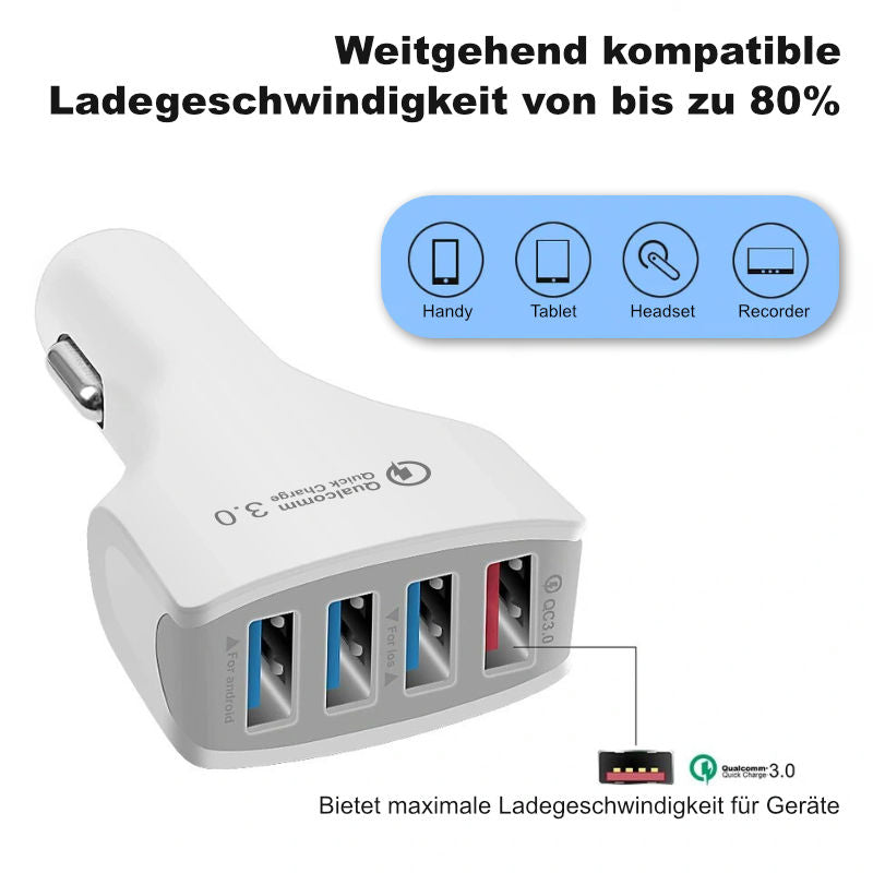 4-USB-Autoladegerät KFZ-USB-Ladegerät Auto-USB-Ladegerät KFZ-Ladegerät