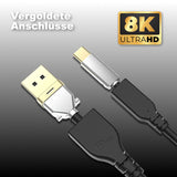 USB-C zu DP Anschluss 2m USB-Typ-C zu DP Kabel USB-C zu DisplayPort