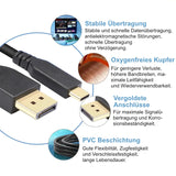 USB-C zu DP Anschluss 2m USB-Typ-C zu DP Kabel USB-C zu DisplayPort