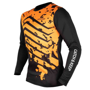 Trikot Protection Torwarttrikot Gr. S Orange-Schwarz Fussball Torwart Shirt Oberteil