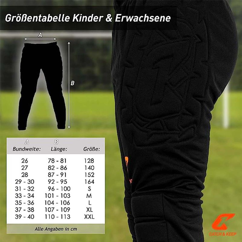 Torwarthose Flight Protection Gr. 128 Schwarz Fussball Goalie Torwart Trainingshose