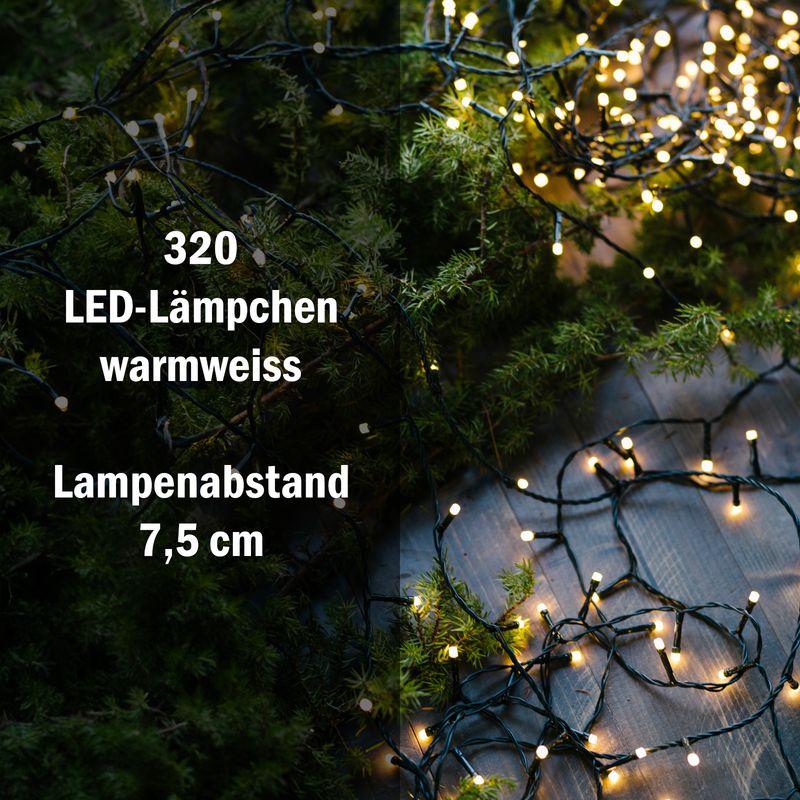 23.92m LED Lichterkette Weihnachten Leuchtkette Lichtgirlande