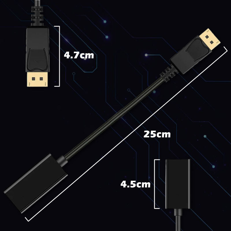 DisplayPort zu HDMI 25cm Adapterleitung DisplayPort auf HDMI Konverter