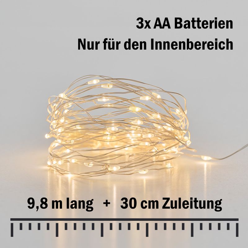 9.8m LED Lichterkette Leuchtkette Weihnachten Lichtgirlande