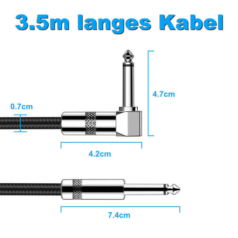 Audiokabel 3.5m Musikinstrumentenkabel Klinkenkabel Gitarrenkabel