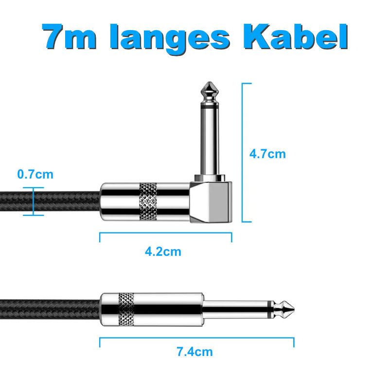 Klinkenkabel 7m Musikinstrumentenkabel Audiokabel Gitarrenkabel