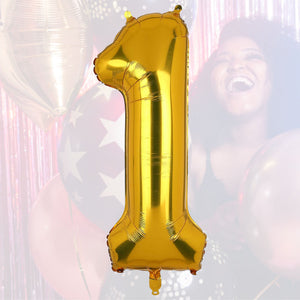 Zahlenballon Zahl 1 Golden Folienballon Geburtstagsparty Ballon 81cm