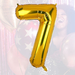 Zahlenballon Zahl 7 Golden Folienballon Geburtstagsparty Ballon 81cm