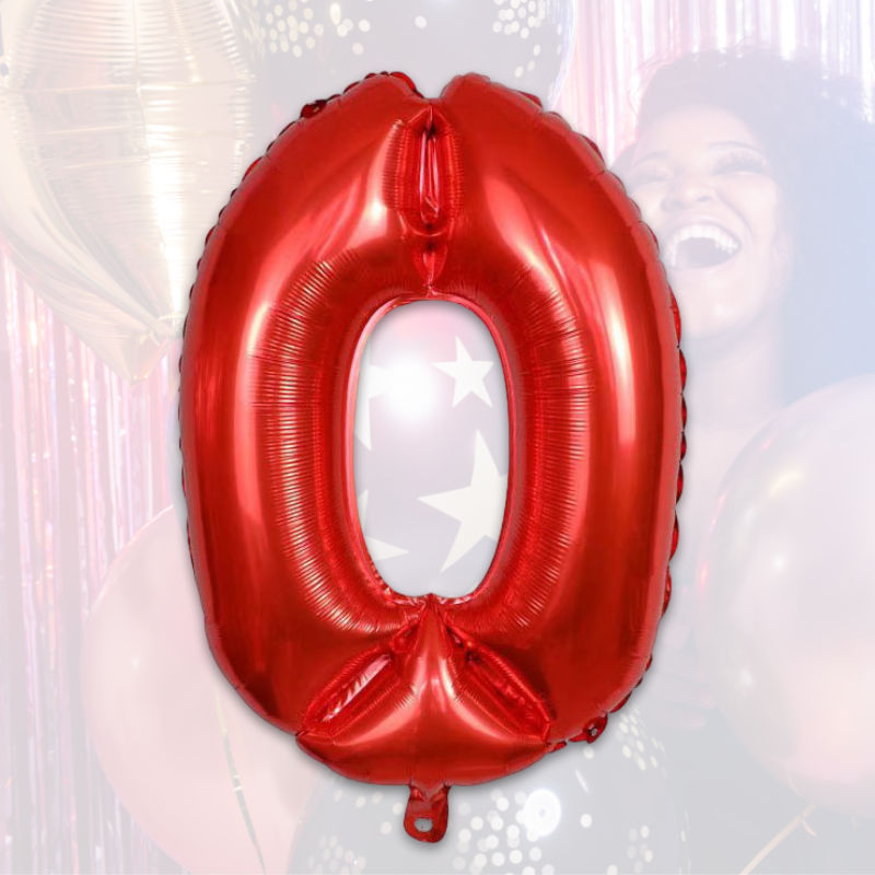 Folienballon Zahl 0 Zahlenballon Geburtstagsparty Ballon Rot 81cm
