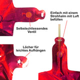 Folienballon Zahl 4 Zahlenballon Heliumballon Luftballon Rot 81cm