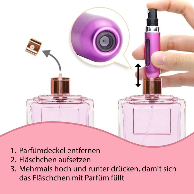 Parfüm Zerstäuber 8ml Pink Set Nachfüllflasche Parfum Vaporisateur