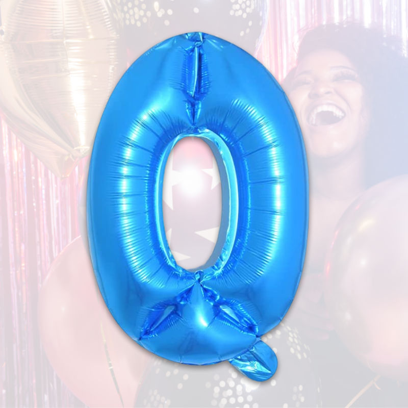 Zahlenballon Zahl 0 Blau Folienballon Geburtstagsparty Ballon 40cm