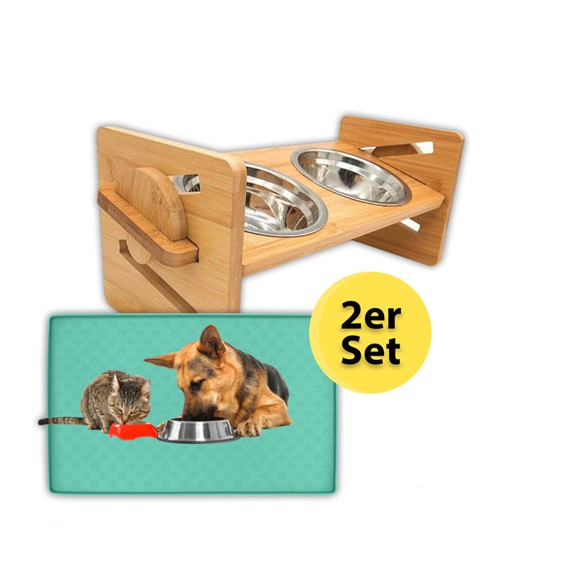 Fressnapf Futternapf Doppelnapf mit Bodenschoner Silikonunterlage Set –  Hermex.ch
