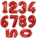 Zahlenballon Zahl 4 Folienballon Geburtstagsparty Ballon Rot 40cm