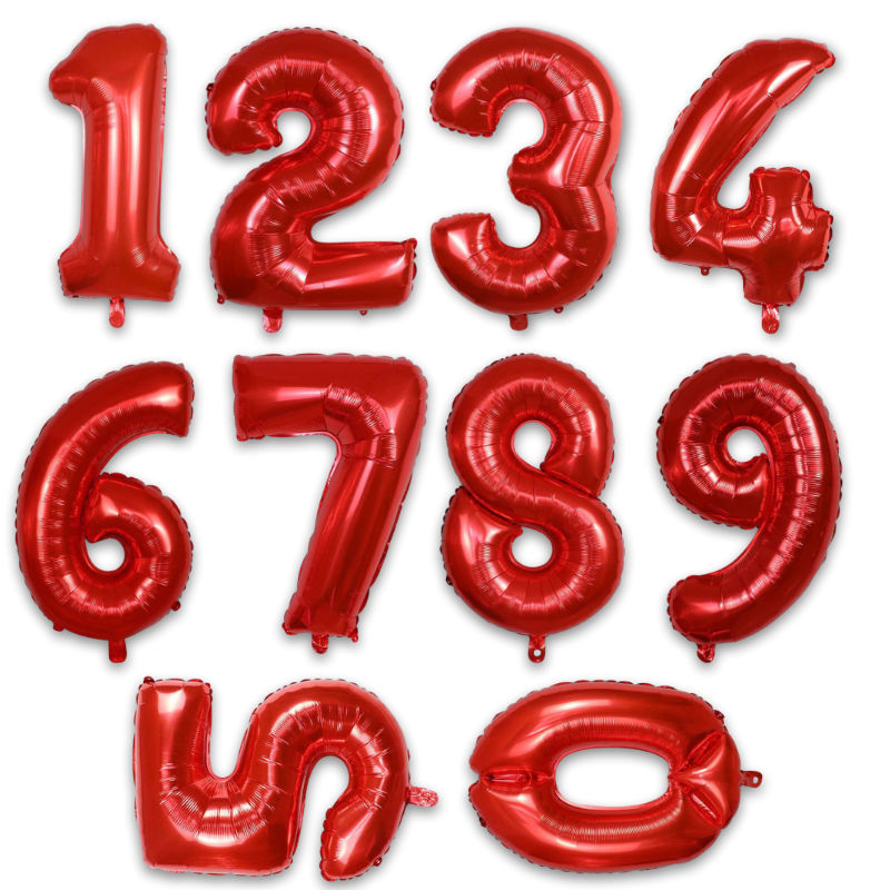Folienballon Zahl 7 Zahlenballon Geburtstagsparty Ballon Rot 40cm