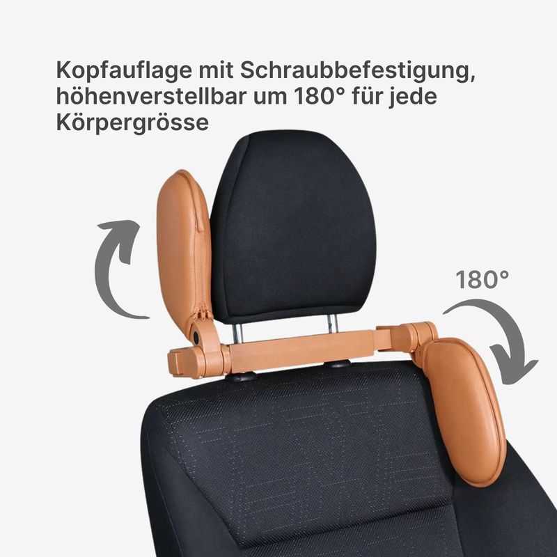 Autositz Kopfstütze Kopfauflage Nackenstütze 180° verstellbar