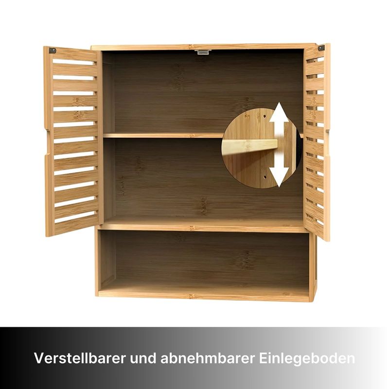 Hängeschrank Badezimmer Wandschrank Schrank Medizinschrank Bambus