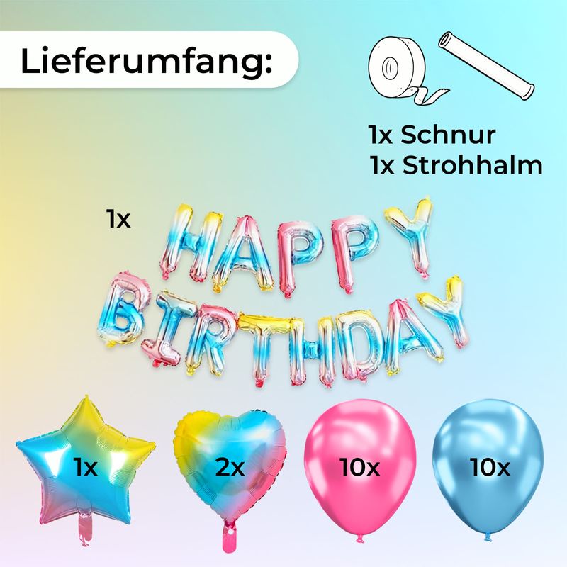 Ballon Set Luftballon Geburtstagsballon Folienballon Party Ballon