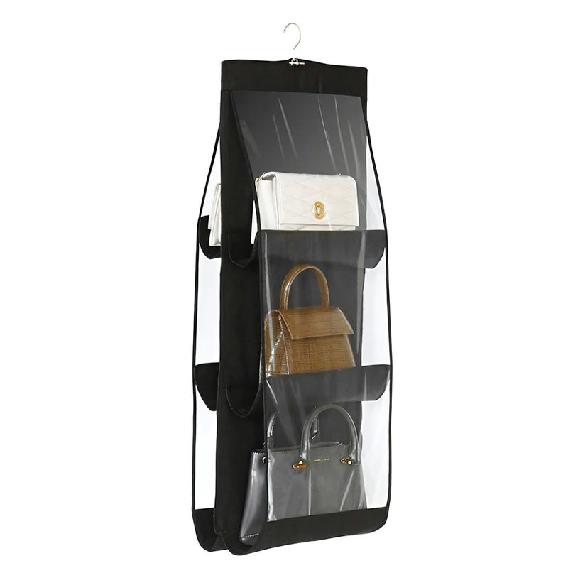 hängende tasche aufbewahrung Handtaschen Organizer Hängende Aufbewahrungstasche 6 Fächer Schwarz –  Hermex.ch