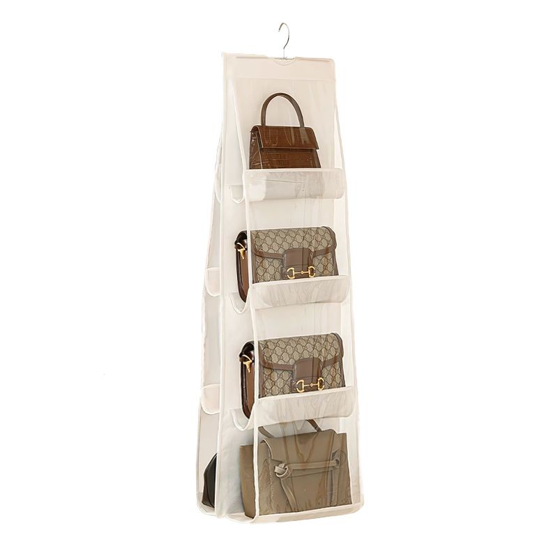Hängende Aufbewahrungstasche Handtaschen Organizer 8 Fächer Weiss –  Hermex.ch