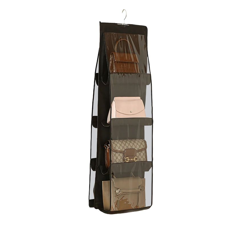 Hängende Aufbewahrungstasche Handtaschen Organizer 8 Fächer Schwarz –  Hermex.ch