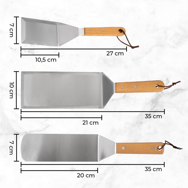 Pfannenwender Küchenspatel Grillspatel Spachtel Burgerwender Set