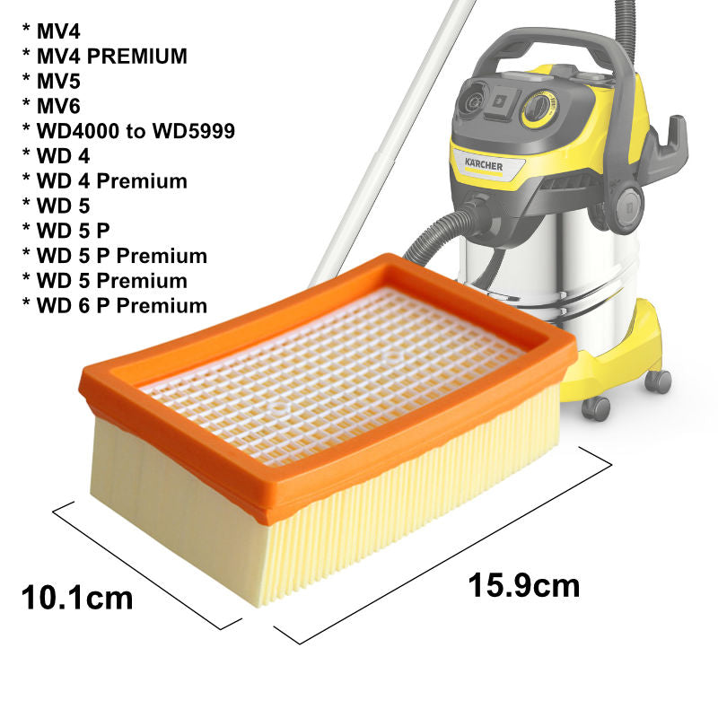 Alternativer Flachfaltenfilter für Kärcher Nass-/Trockensauger MV KWD WD