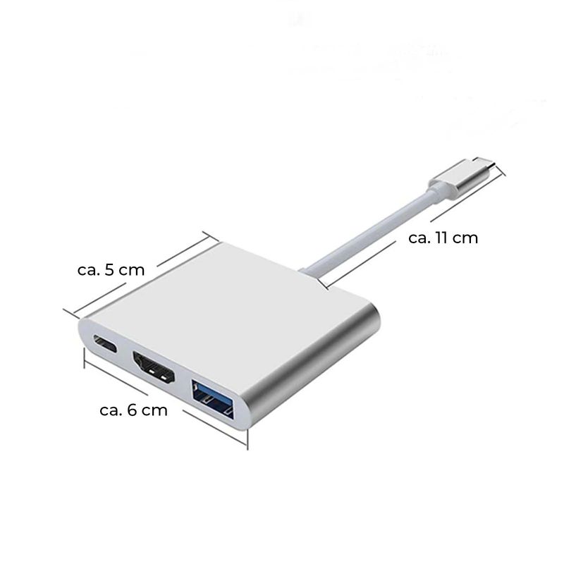 3in1 Adapter Hub USB-C - HDMI 2.0 USB-A 3.0 USB-C