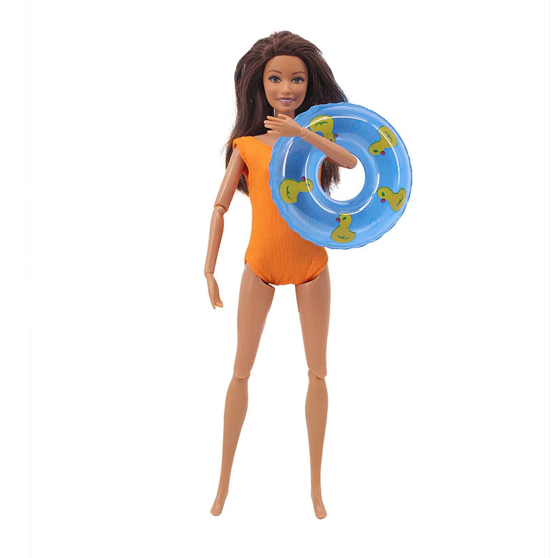 Schwimmringe 5 Stück Set für Barbie Blau Enten Muster Zubehör